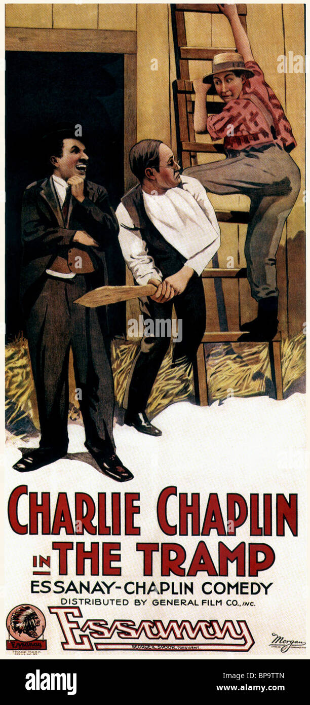 CHARLIE CHAPLIN POSTER DER TRAMP (1915) Stockfoto