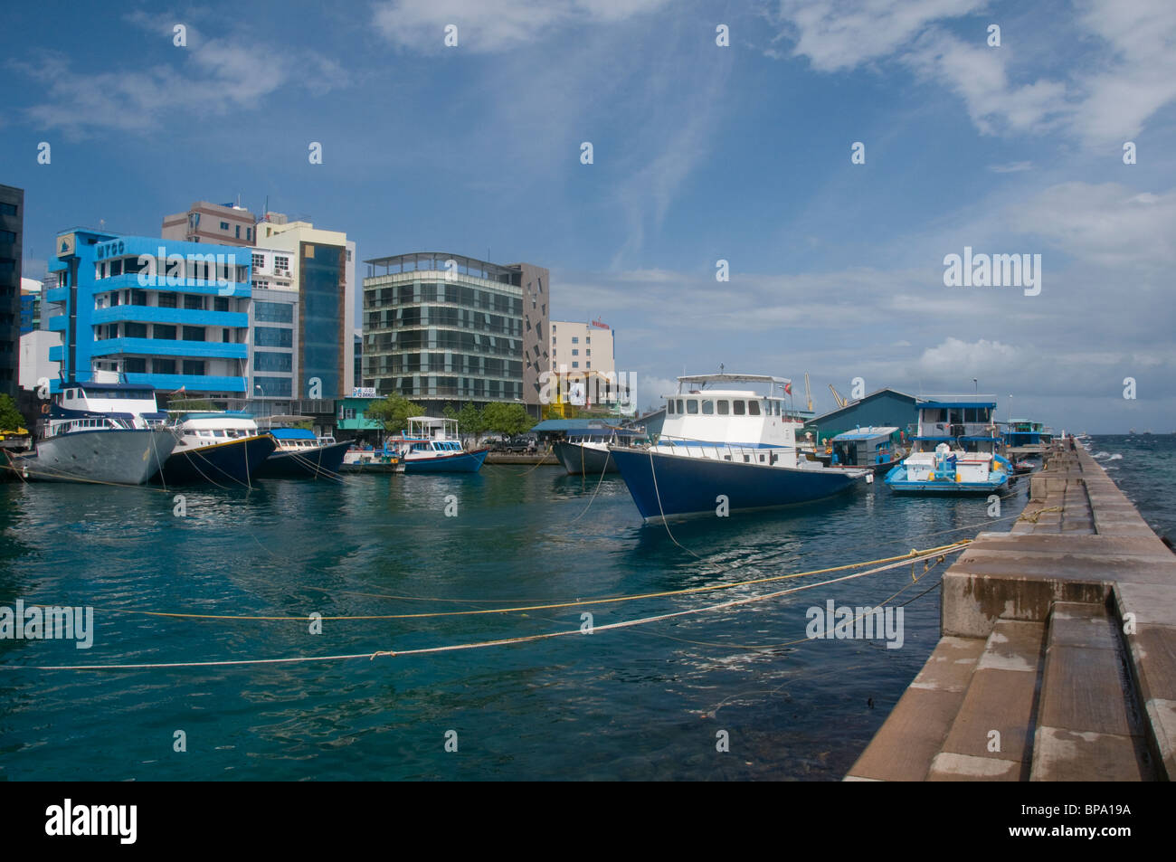Hafen Sie bei männlichen Stadt auf den Malediven Stockfoto