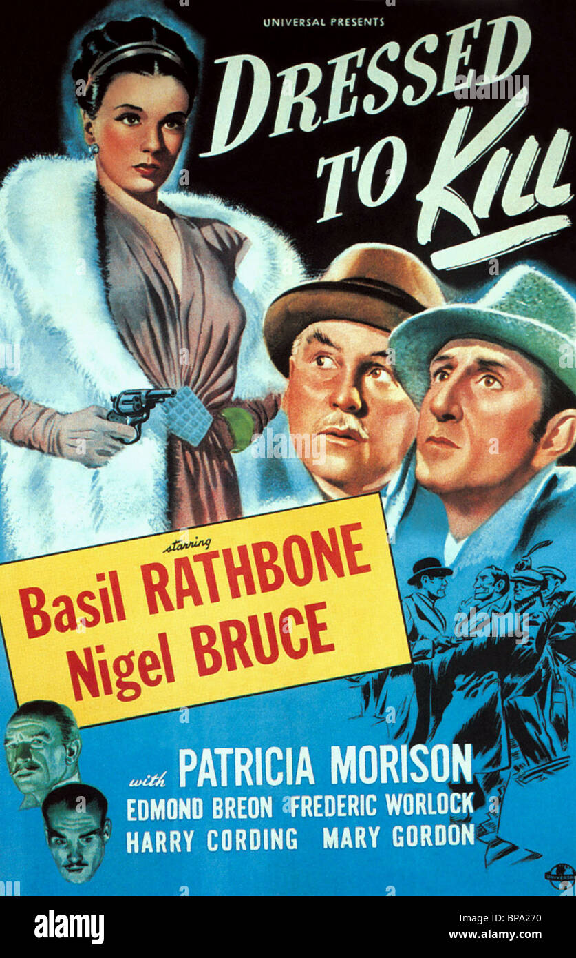 PATRICIA MORISON, Nigel Bruce, Basil Rathbone, gekleidet ZU TÖTEN, 1946 Stockfoto
