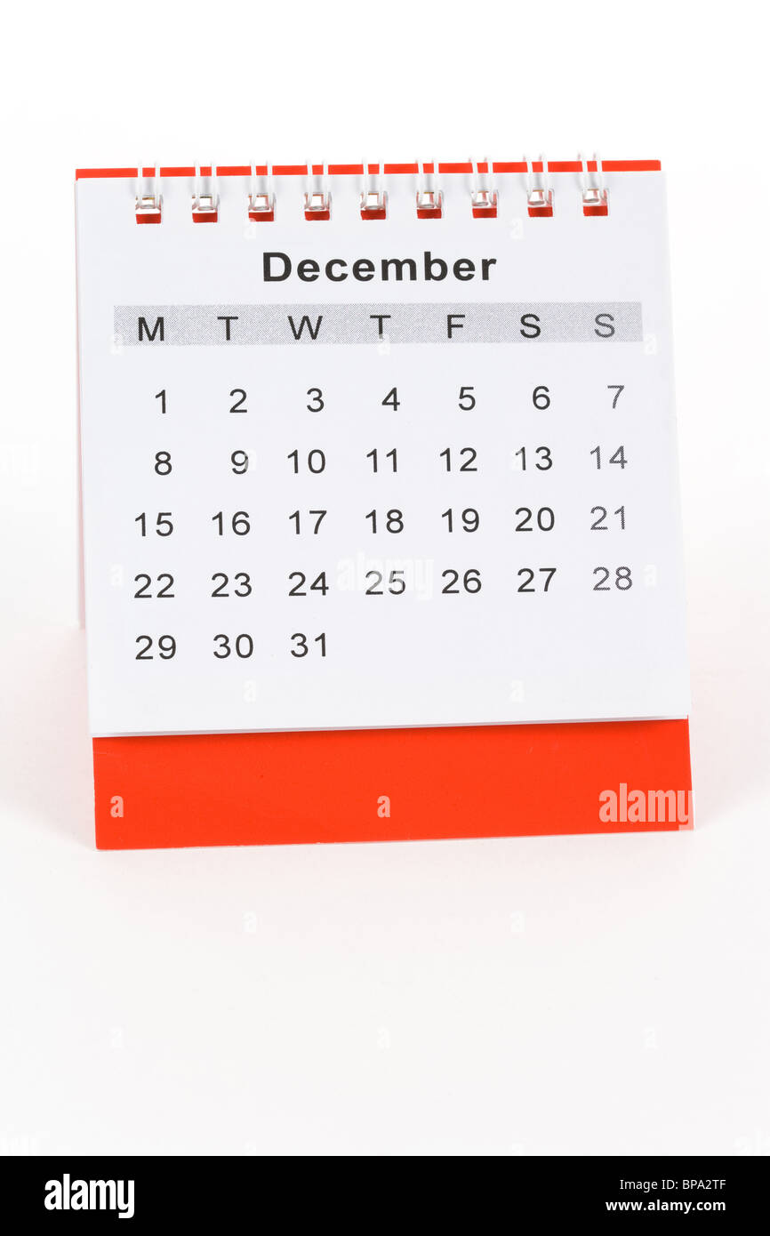 Kalender Dezember Nähe erschossen Stockfoto