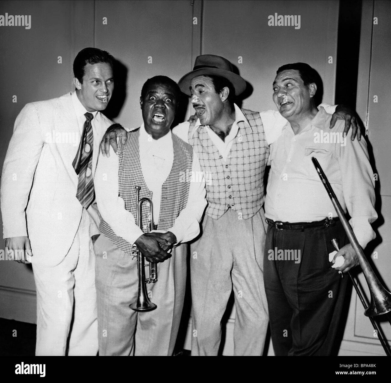 RALPH MEEKER, Louis Armstrong, GILBERT ROLAND, Jack Teagarden, HERRLICHKEIT GASSE, 1952 Stockfoto