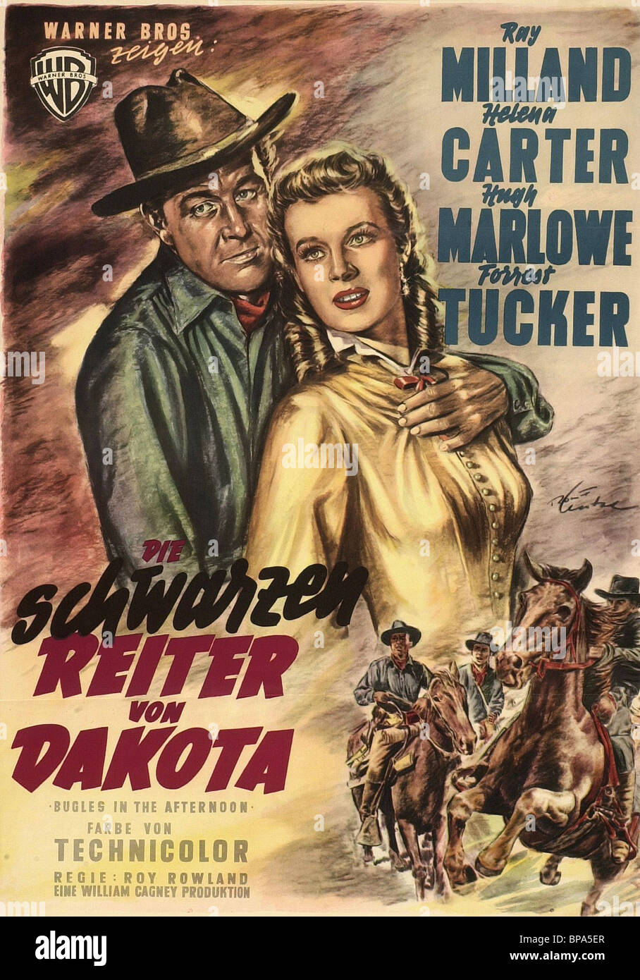 RAY MILLAND, Helena Carter Poster, SIGNALHÖRNER AM NACHMITTAG, 1952 Stockfoto