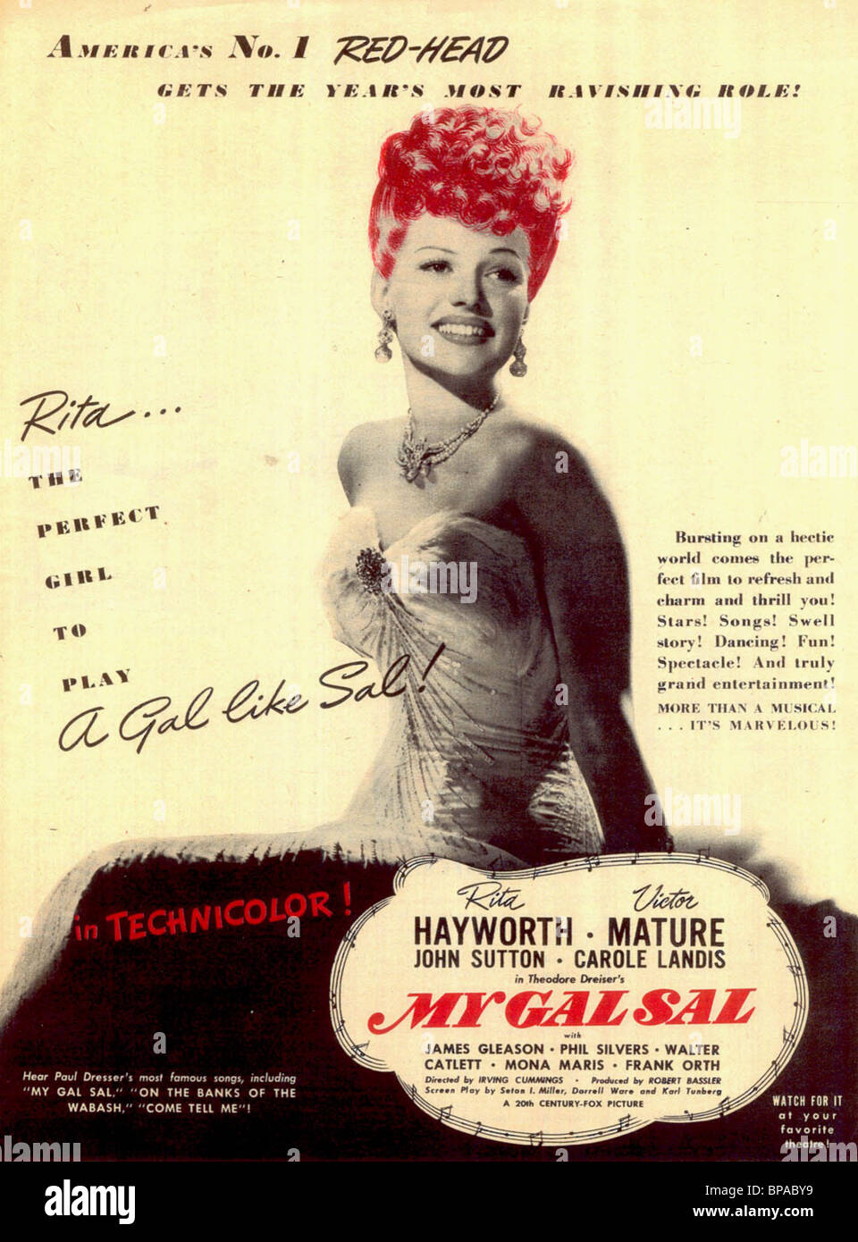 RITA HAYWORTH FILM POSTER MY GAL SAL (1942) Stockfoto