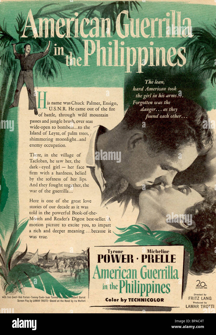 FILM POSTER AMERIKANISCHE GUERILLA IN DEN PHILIPPINEN (1950) Stockfoto
