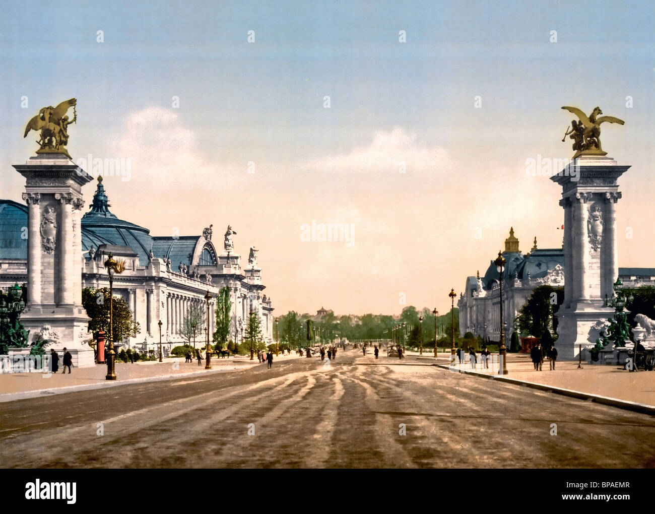 Avenue Nicholas II, von den beiden Schlössern, Universal Exposition 1900, Paris, Frankreich Stockfoto