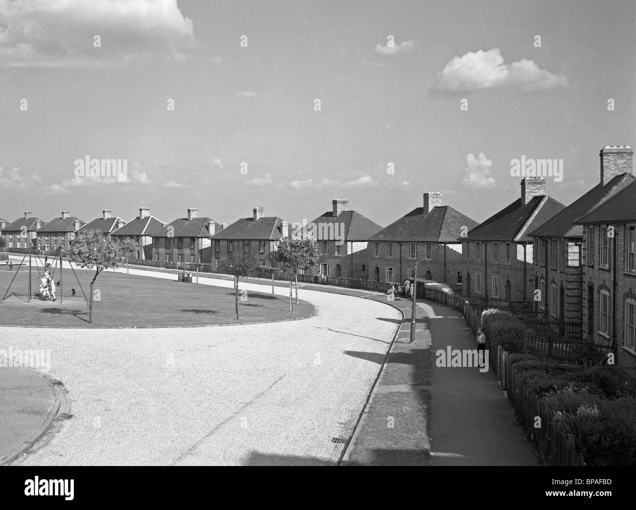 Die Braunstone Estate, Leicester, England mit der 1930er Jahre gebaut, sozialen Wohnungsbau, ca. 1960 Stockfoto