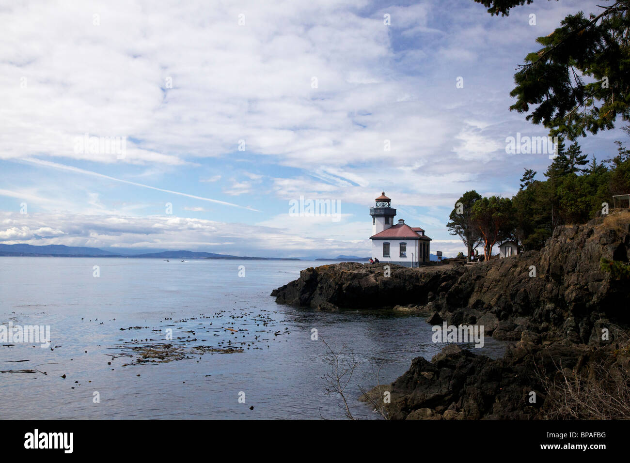 Kalk-Brennofen-Leuchtturm. San Juan Island, Washington Stockfoto