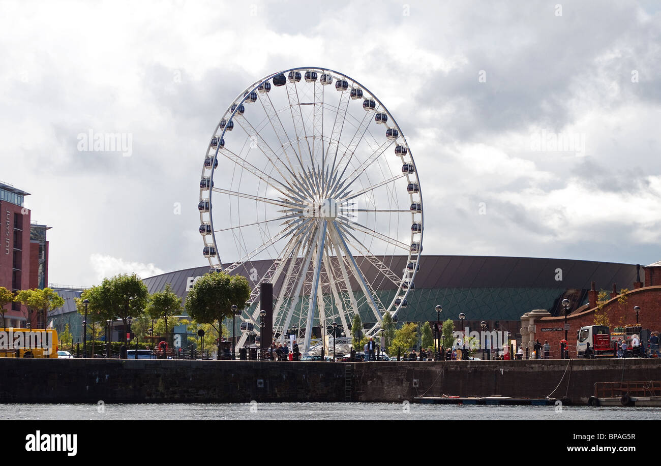 die "Liverpool-Rad" ein großes Riesenrad fahren am Albert Dock in Liverpool, England, UK Stockfoto