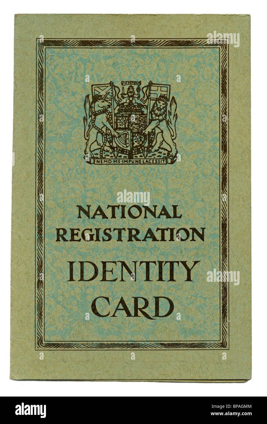 Britische nationale Personalausweis aus dem 2. Weltkrieg Stockfoto