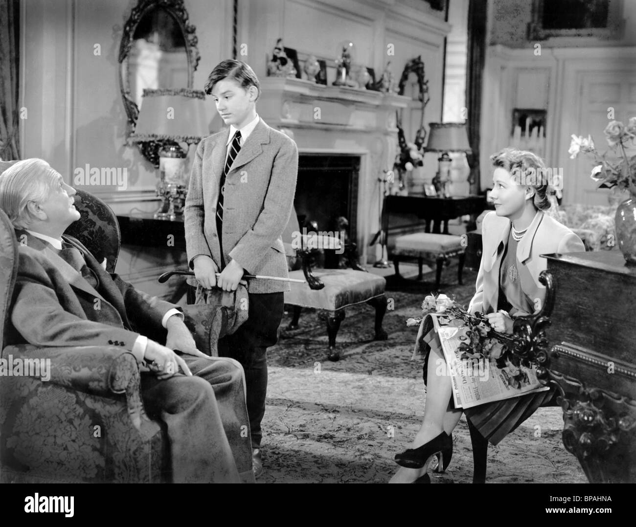 FRANK MORGAN, RODDY MCDOWALL, Irene Dunne, die weißen Klippen von Dover, 1944 Stockfoto