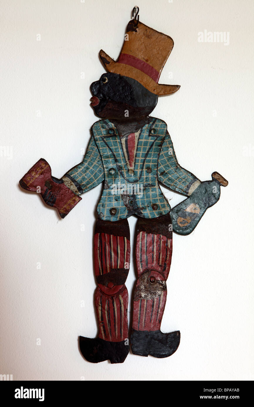 Antike französische Zinnwaren Sambo Spielzeug Stockfoto