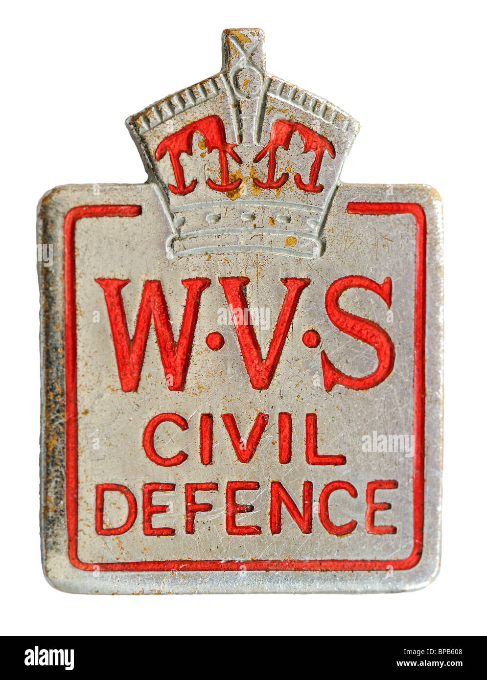WW2 W.V.S. / Frauen Freiwilligendienst "Zivilschutz" Kappe Abzeichen Stockfoto