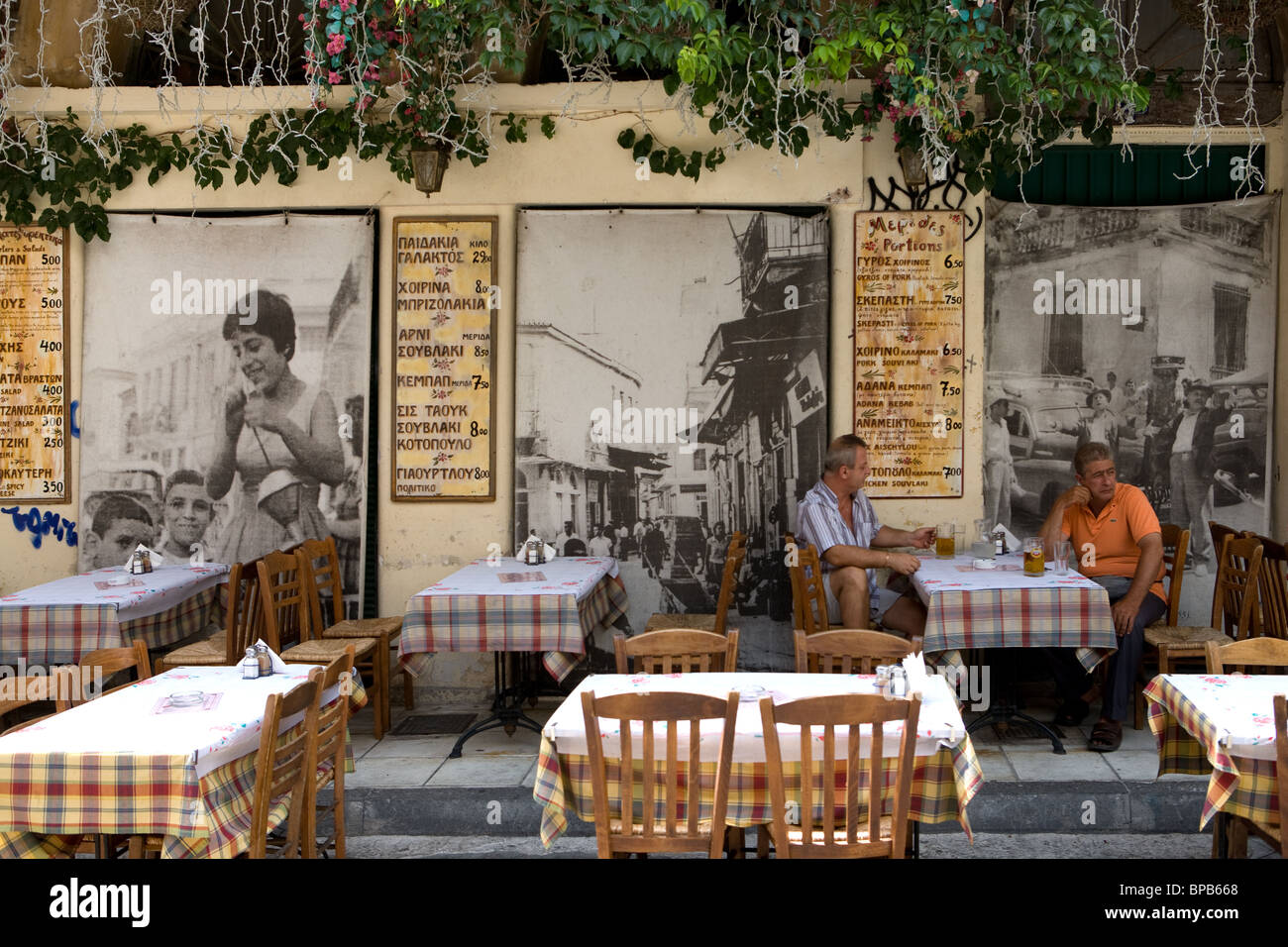 Griechenland, Athen, Taverne, Restaurant, Essen Stockfoto