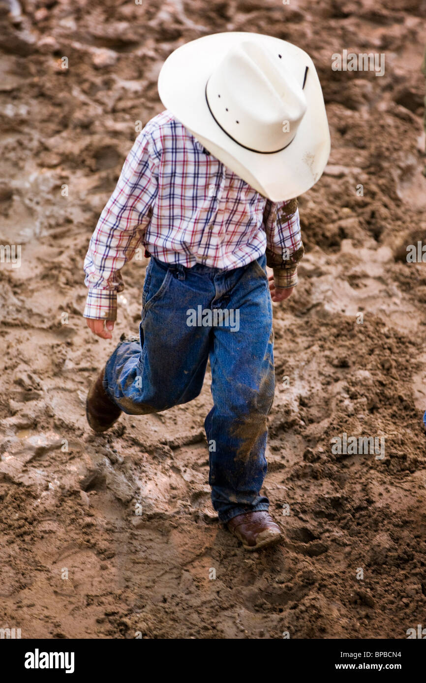 Junger Cowboy, Chaffee County Fair & Rodeo Stockfoto