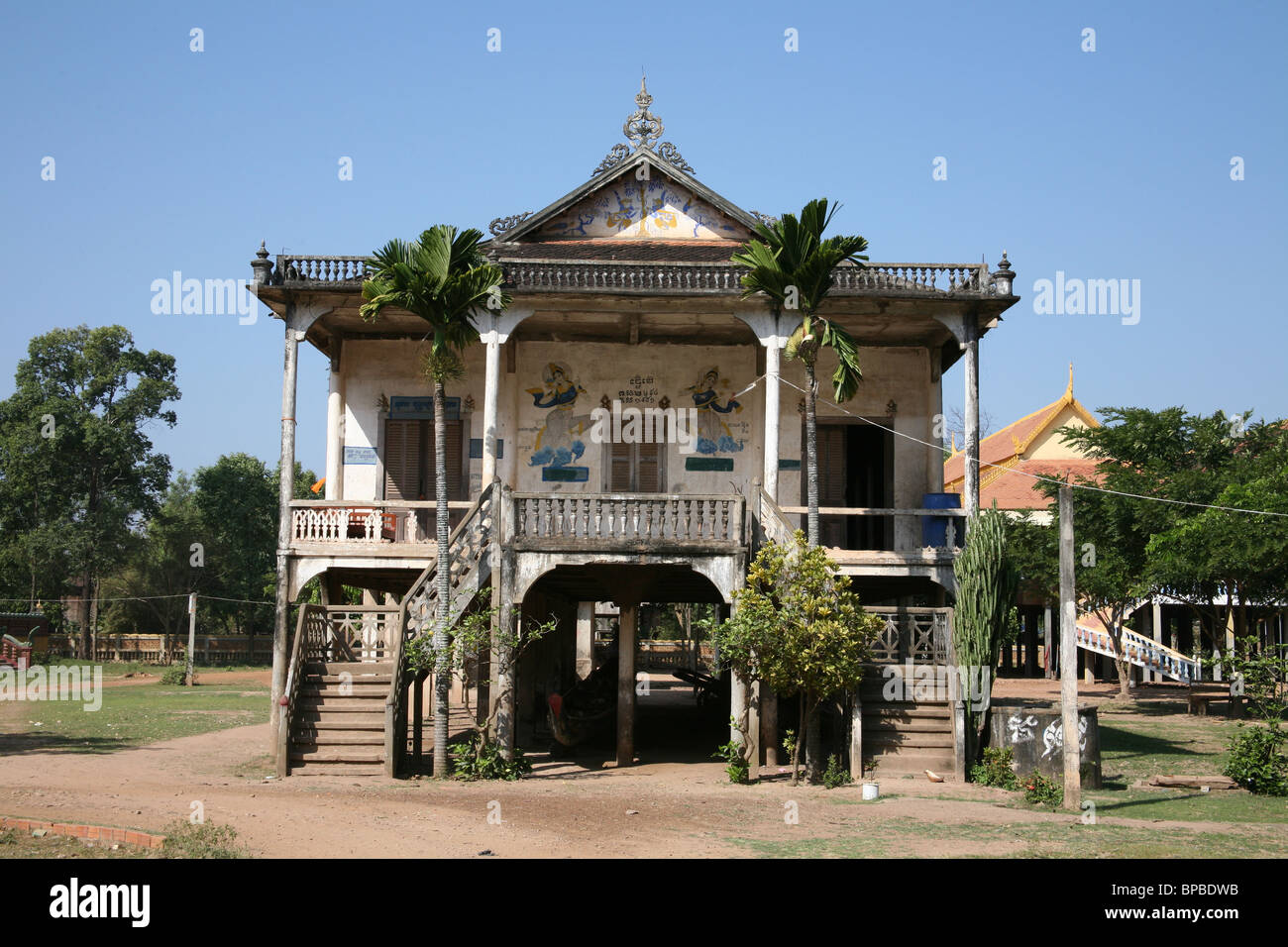 Kampong Cham Pagode, Wat Hanchey, Kambodscha Stockfoto