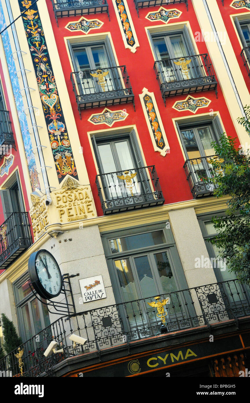 Petit Palace Posada del Peine (das älteste Hotel in Madrid), Calle de Postas, Madrid, Spanien Stockfoto