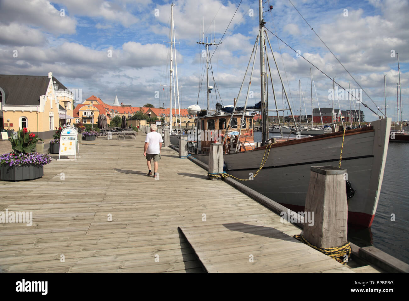 Hafenpromenade in Nyborg, Dänemark Stockfoto