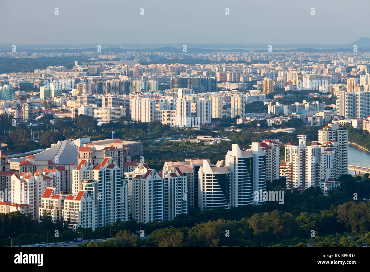 Blick auf Singapur zeigen Wohnblocks Stockfoto