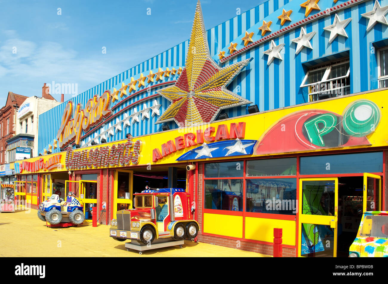 eine Spielhalle an der "goldenen Meile" in Blackpool, Großbritannien Stockfoto