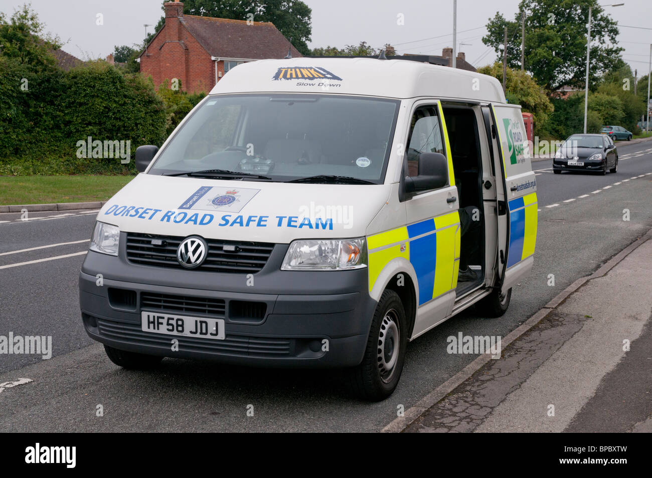 Außenansicht des einen Dorset Geschwindigkeit Kamera Polizeiwagen Stockfoto