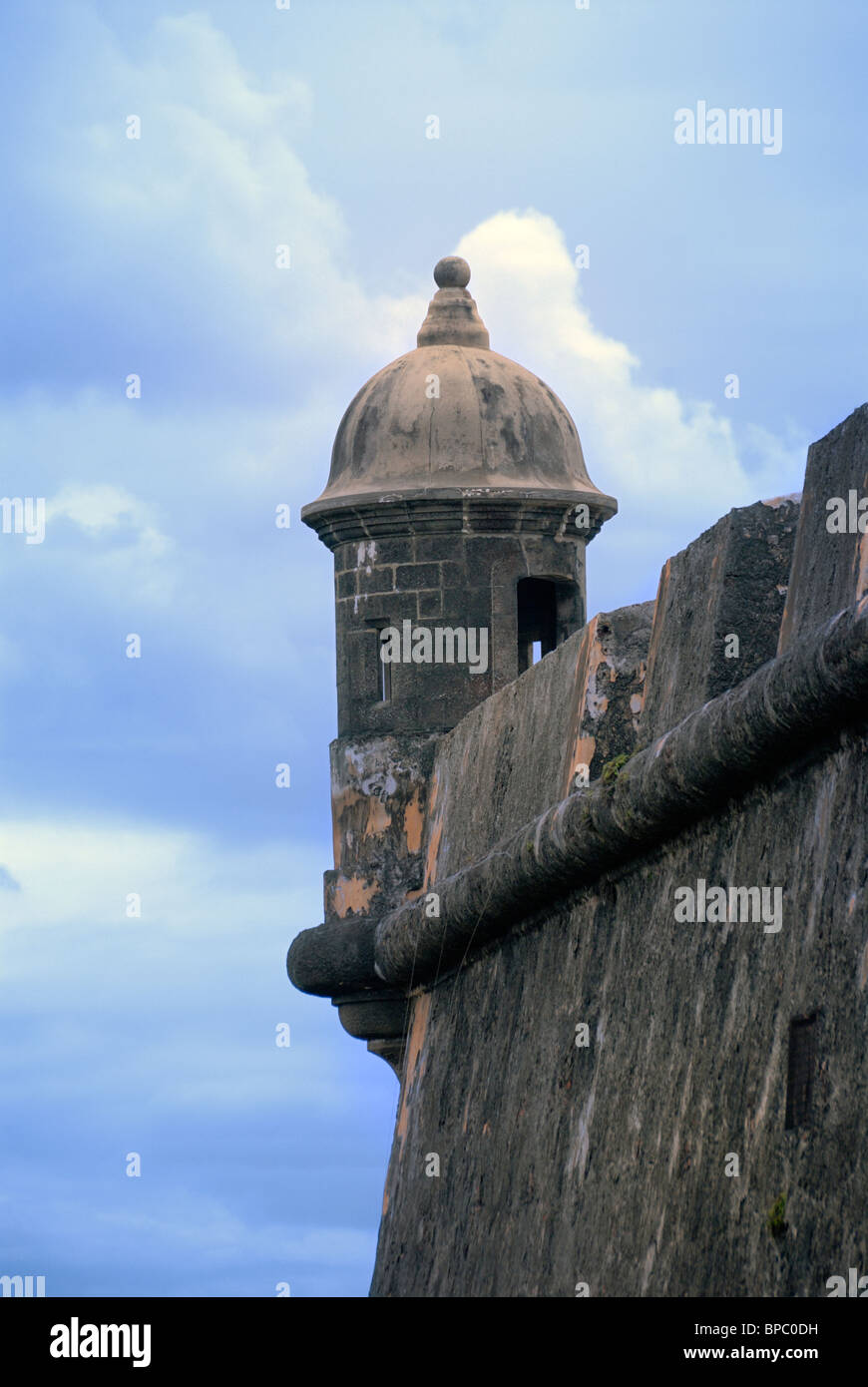 Garita auf Castillo San Fleipe del Morro, Old San Juan, Puerto Rico Stockfoto