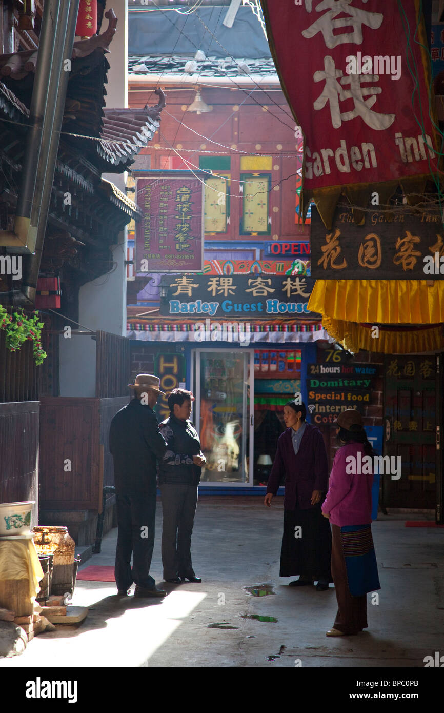 Altstadt von Shangri-La oder Zhongdian in der Provinz Yunnan, China Stockfoto