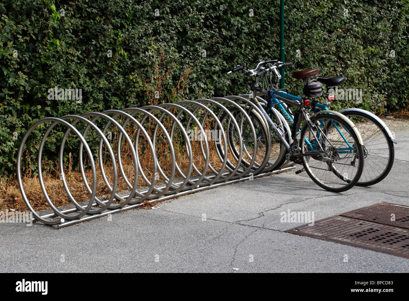 Fahrradträger in Wien Stockfoto