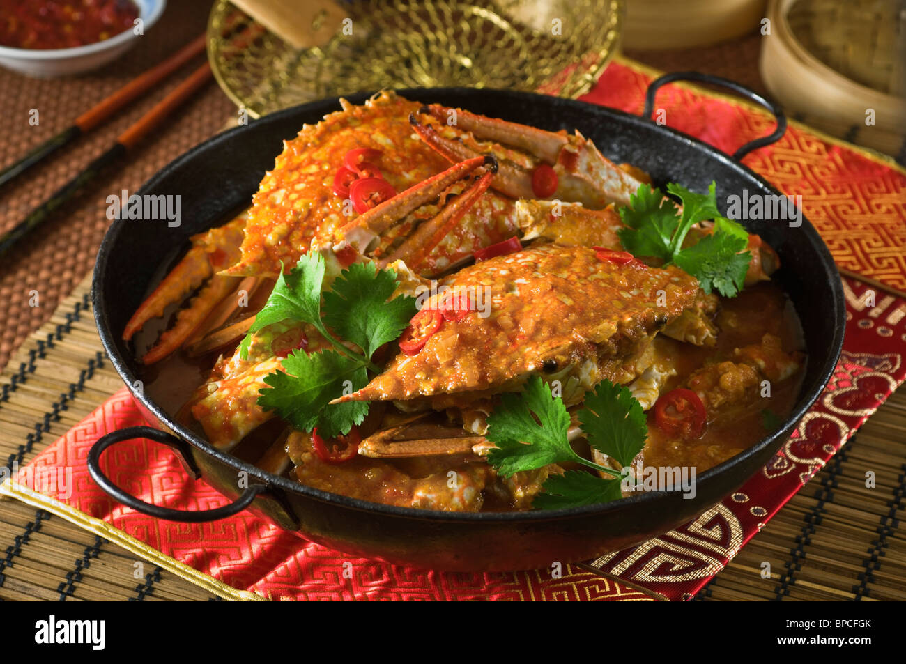 Singapur Chili crab Stockfoto