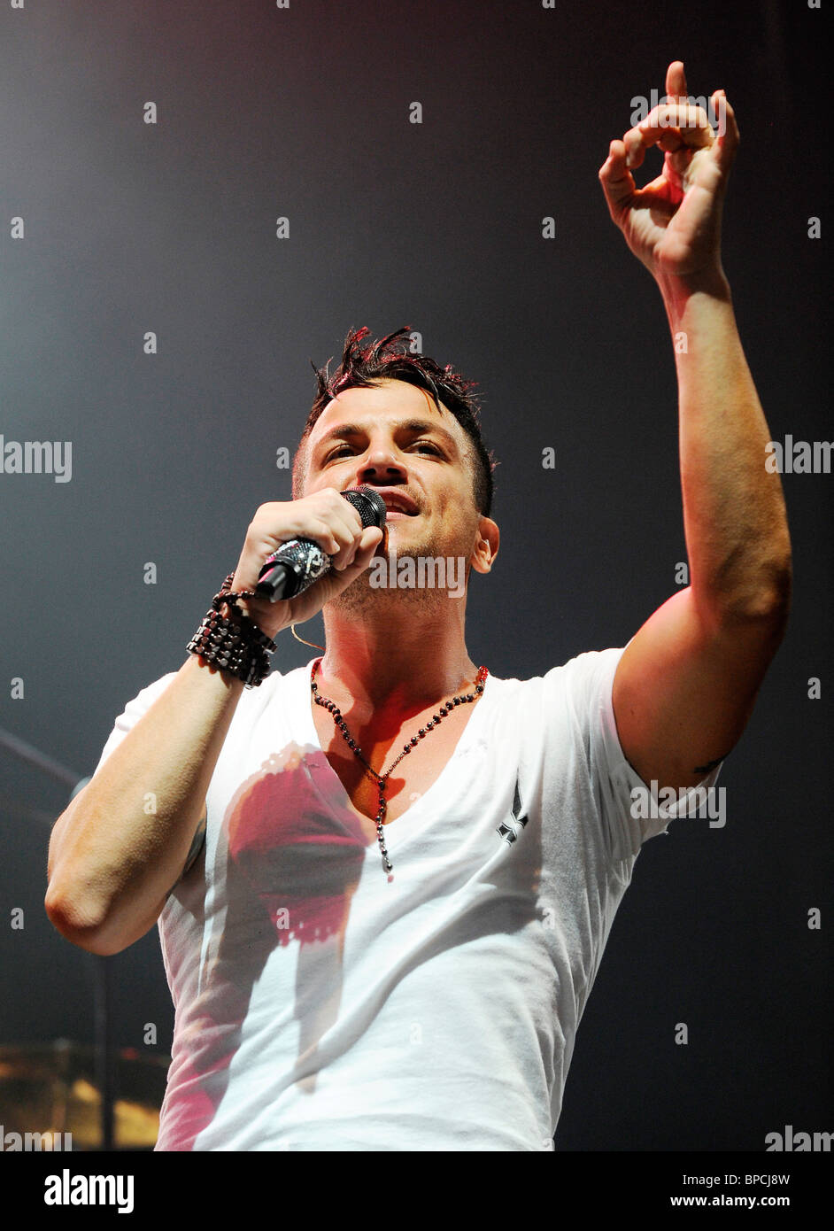 Peter Andre die live beim V Festival 2010 Stockfoto