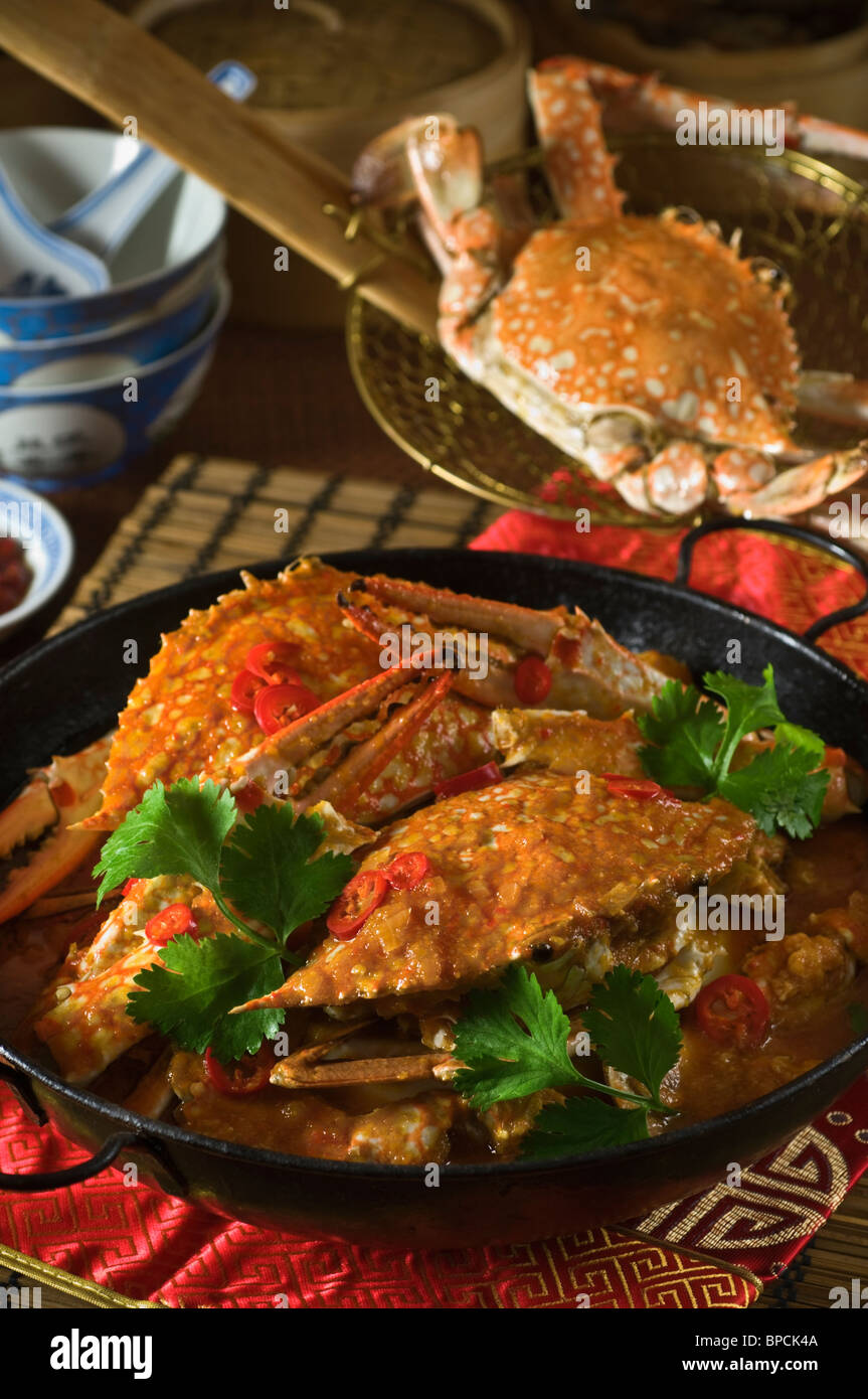 Singapur Chili crab Stockfoto