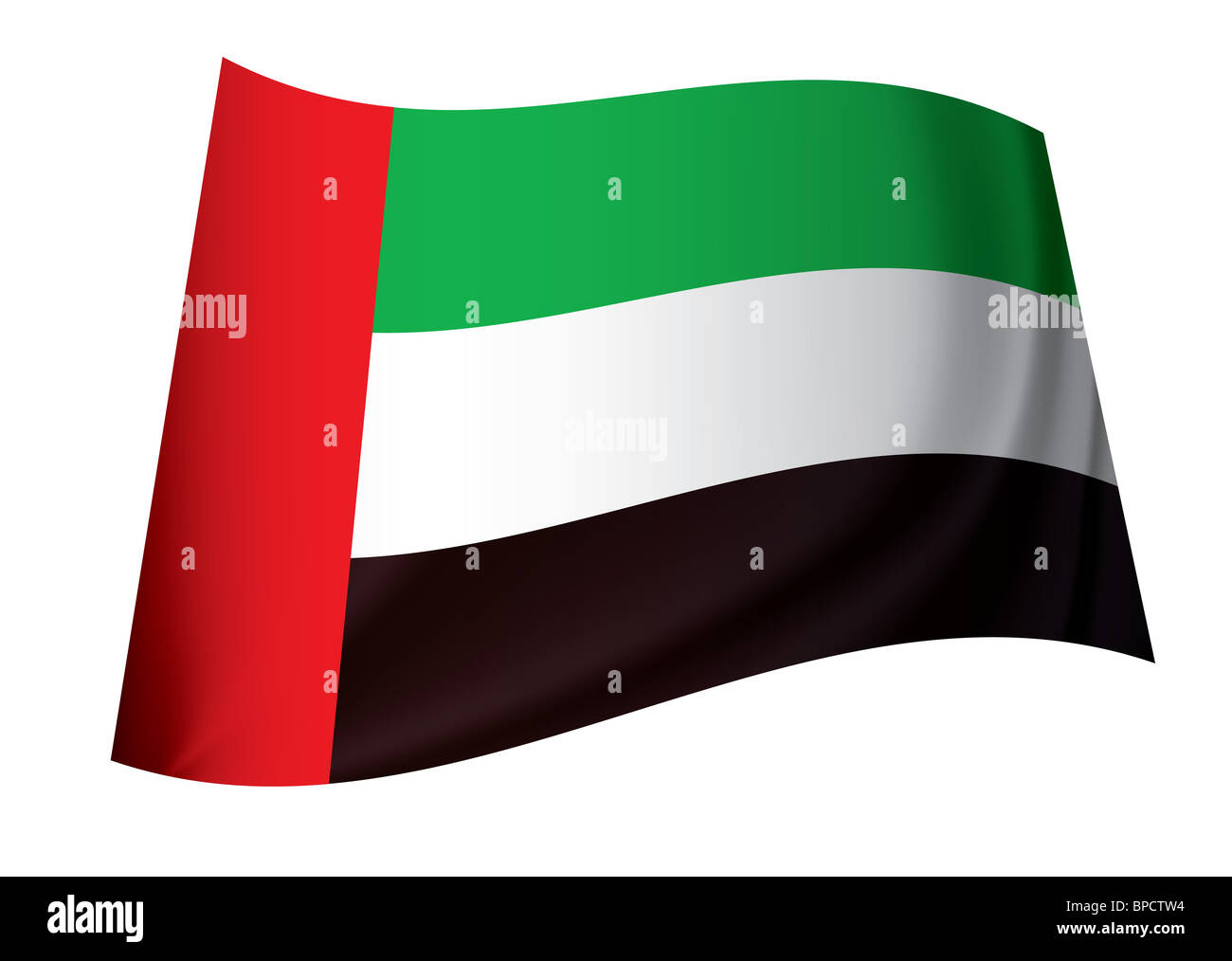 Vereinigte Arabische Emirate-Fahne in grün rot, weiß und schwarz  Stockfotografie - Alamy