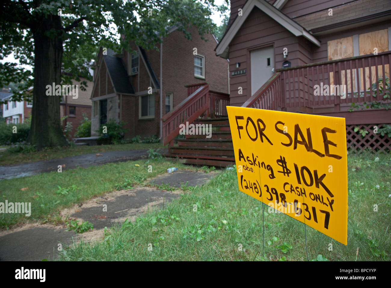 Billiges Haus Zum Verkauf In Detroit Stockfotografie Alamy