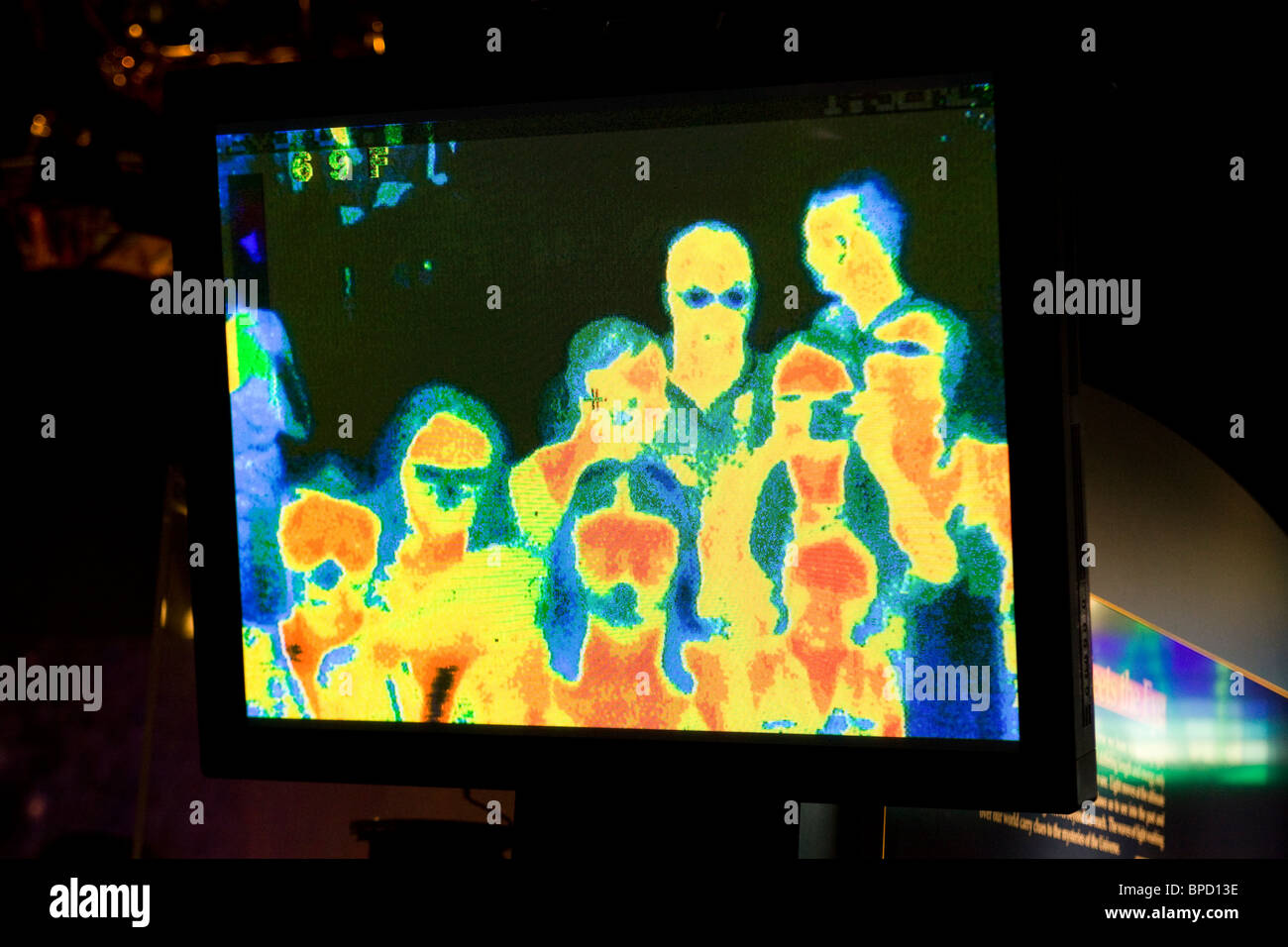 Thermogramm einer Gruppe von Menschen Stockfoto