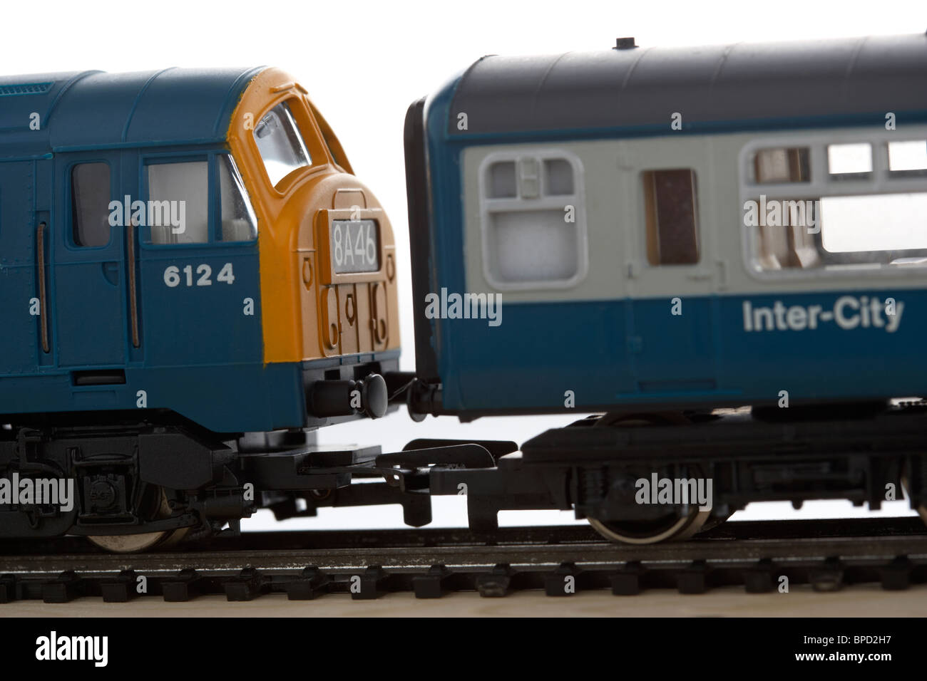 Modell-Eisenbahn Zug Set hergestellt in der 1970s 1980s von Hornby in Großbritannien Stockfoto