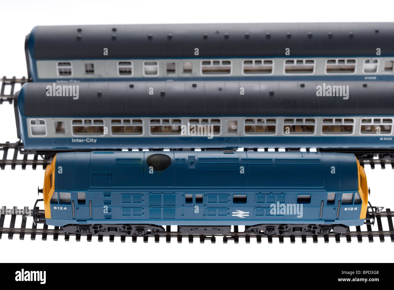 Modell-Eisenbahn Zug Set hergestellt in der 1970s 1980s von Hornby in Großbritannien Stockfoto