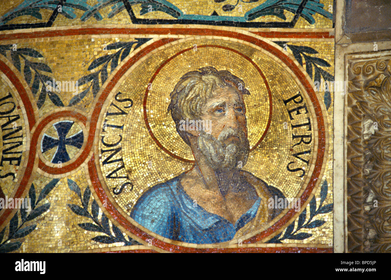 Palermo Sizilien Italien der pfälzischen Kapelle im Normannenpalast Mosaik des Heiligen Petrus Stockfoto