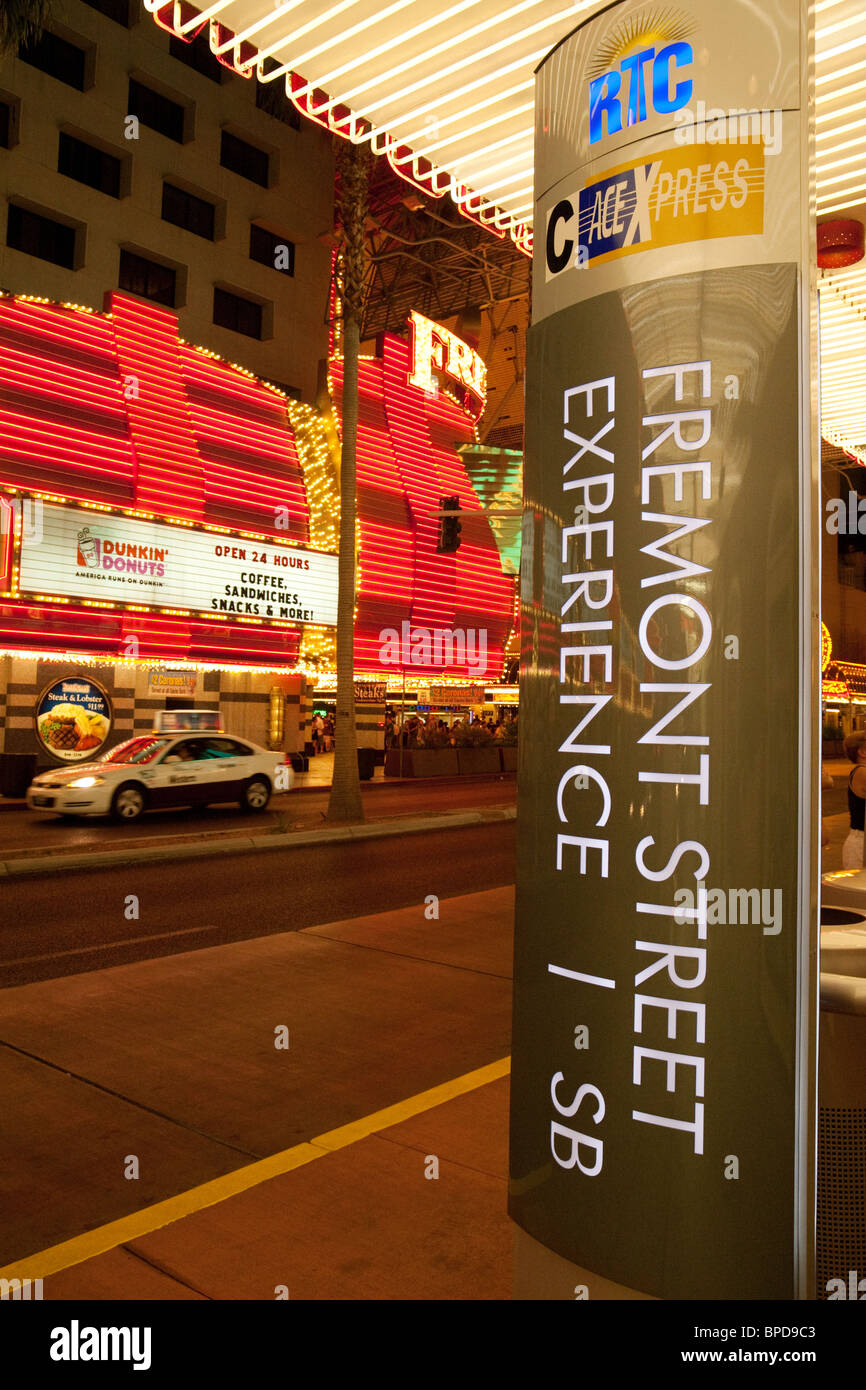 Die Fremont Street Erfahrung Zeichen, Fremont St, Las Vegas, Nevada, USA Stockfoto