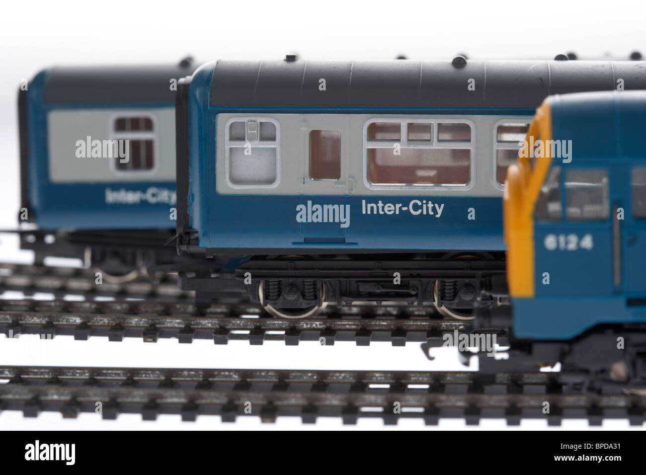 Modell-Eisenbahn Zug Set hergestellt in der 1970s 1980s von Hornby in Großbritannien Stockfoto