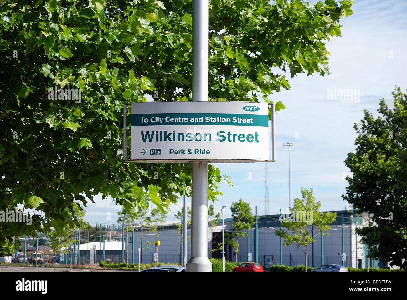 Wilkinson Straße Park &amp; Ride unterzeichnen Nottingham England uk Stockfoto