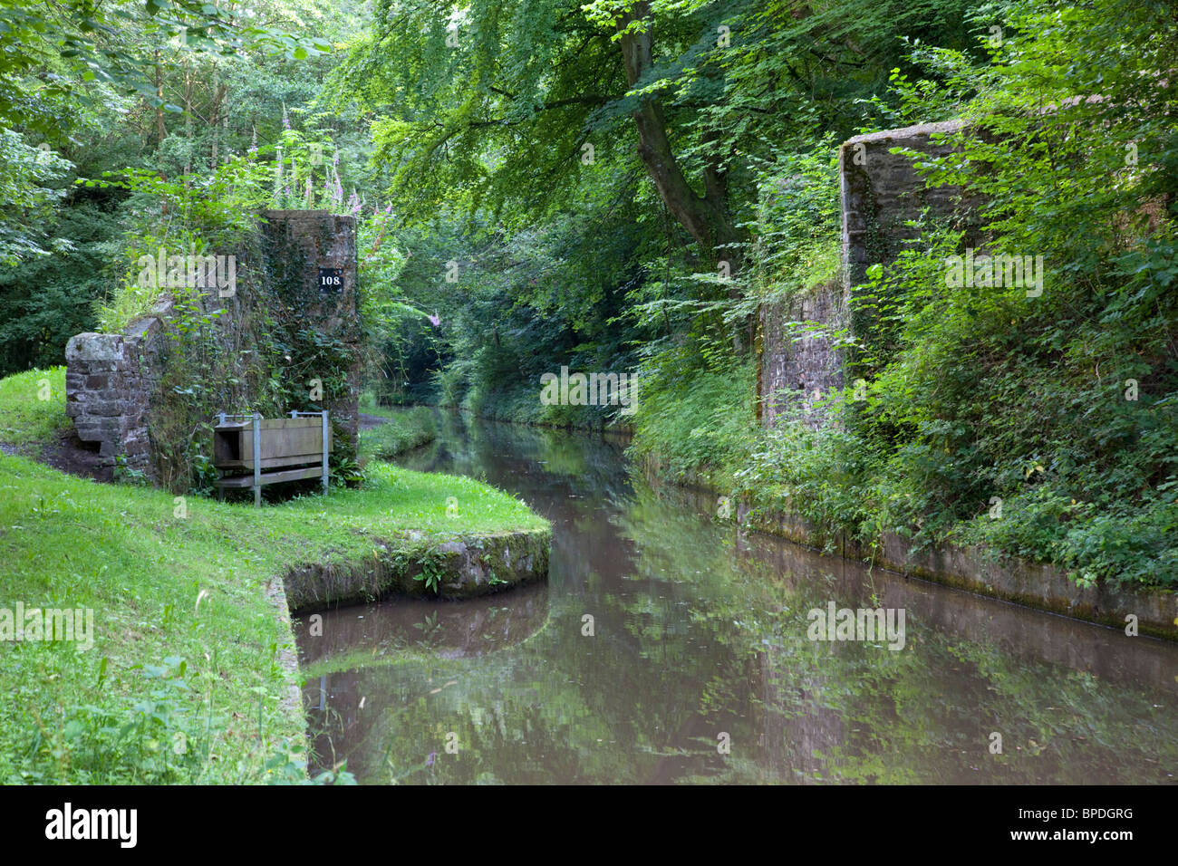 Brecon und Monmouthshire Kanal; Gilwern bis Llangattock; Wales Stockfoto