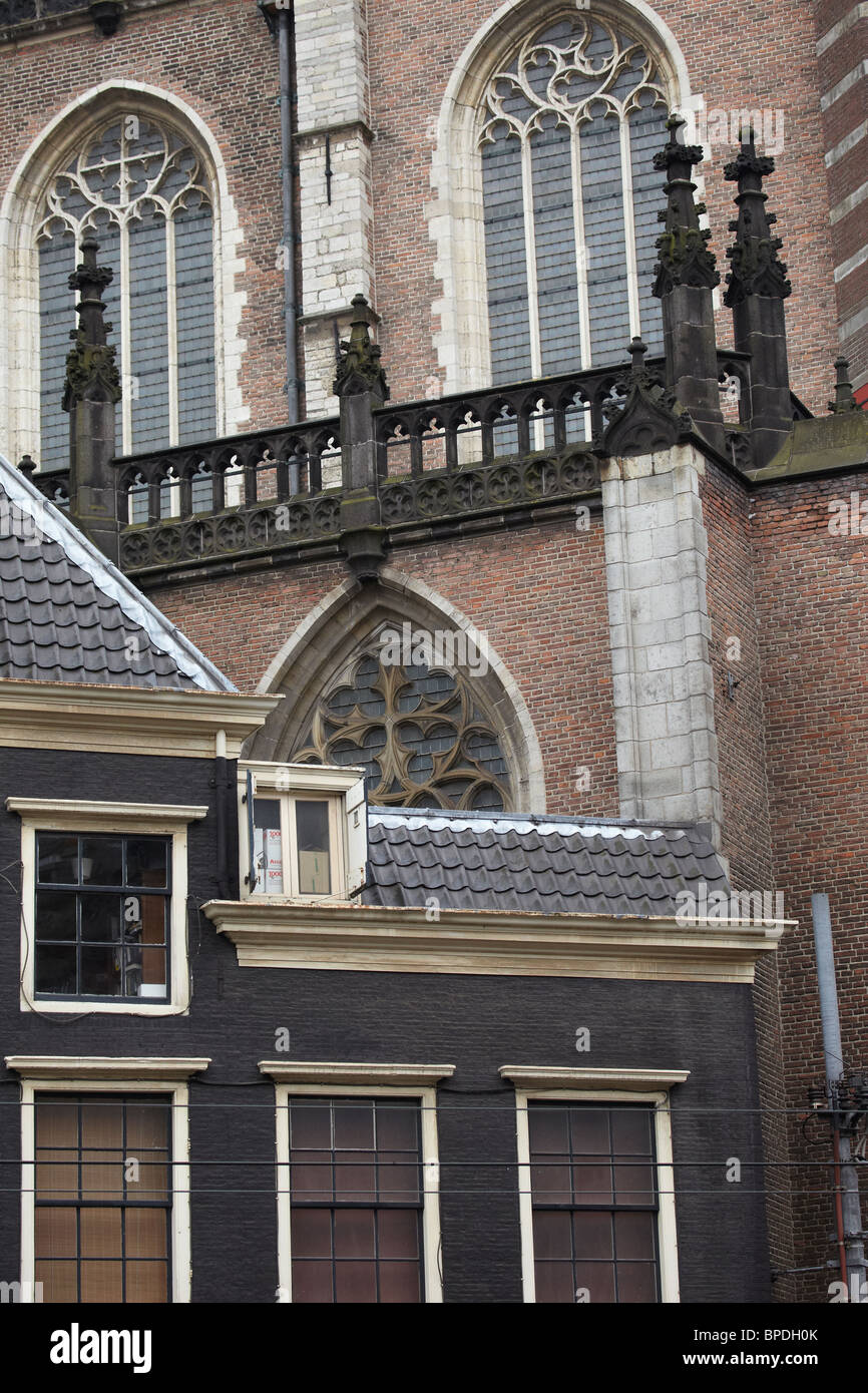 Detail der Fassade der Nieuwe Kerk in Amsterdam Stockfoto