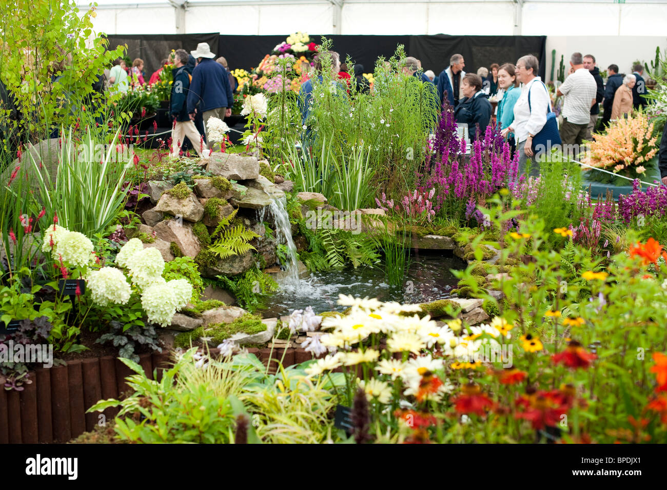 Garten-Anzeige auf Shrewsbury Flower Show 2010, Shropshire, UK Stockfoto