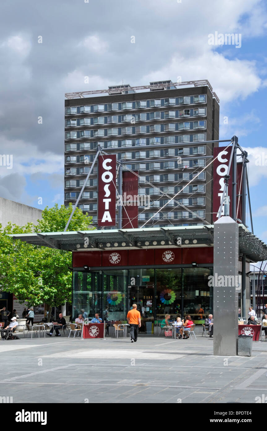 Basildon Stadtzentrum Costa Coffee-shop Stockfoto