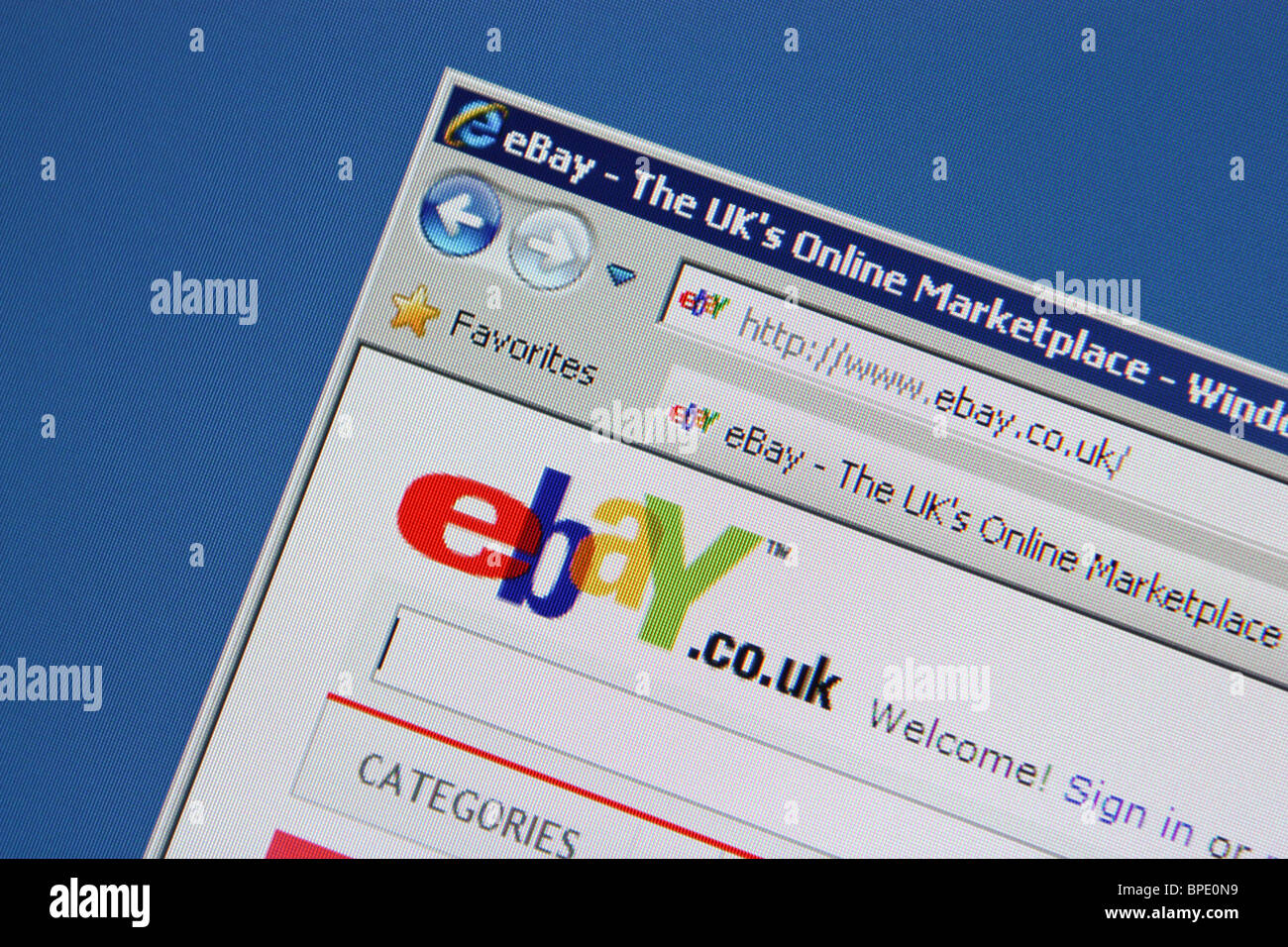 eBay uk Online-Auktions-website Stockfoto