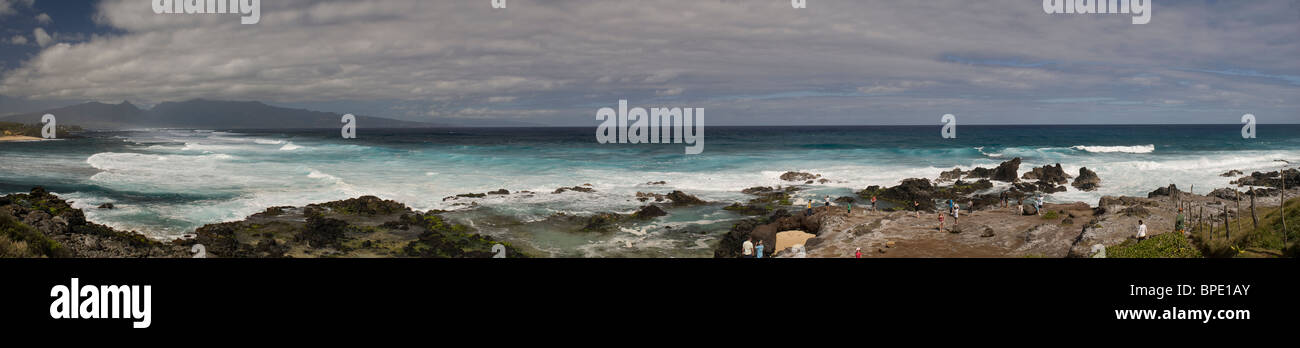 Panorama des Ho'okipa Beach Park an der Nordküste von Maui, Hawaii. © Craig M. Eisenberg Stockfoto