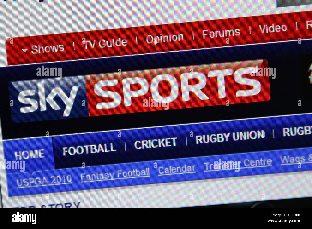 Skysports Sky Sportnews online Stockfoto