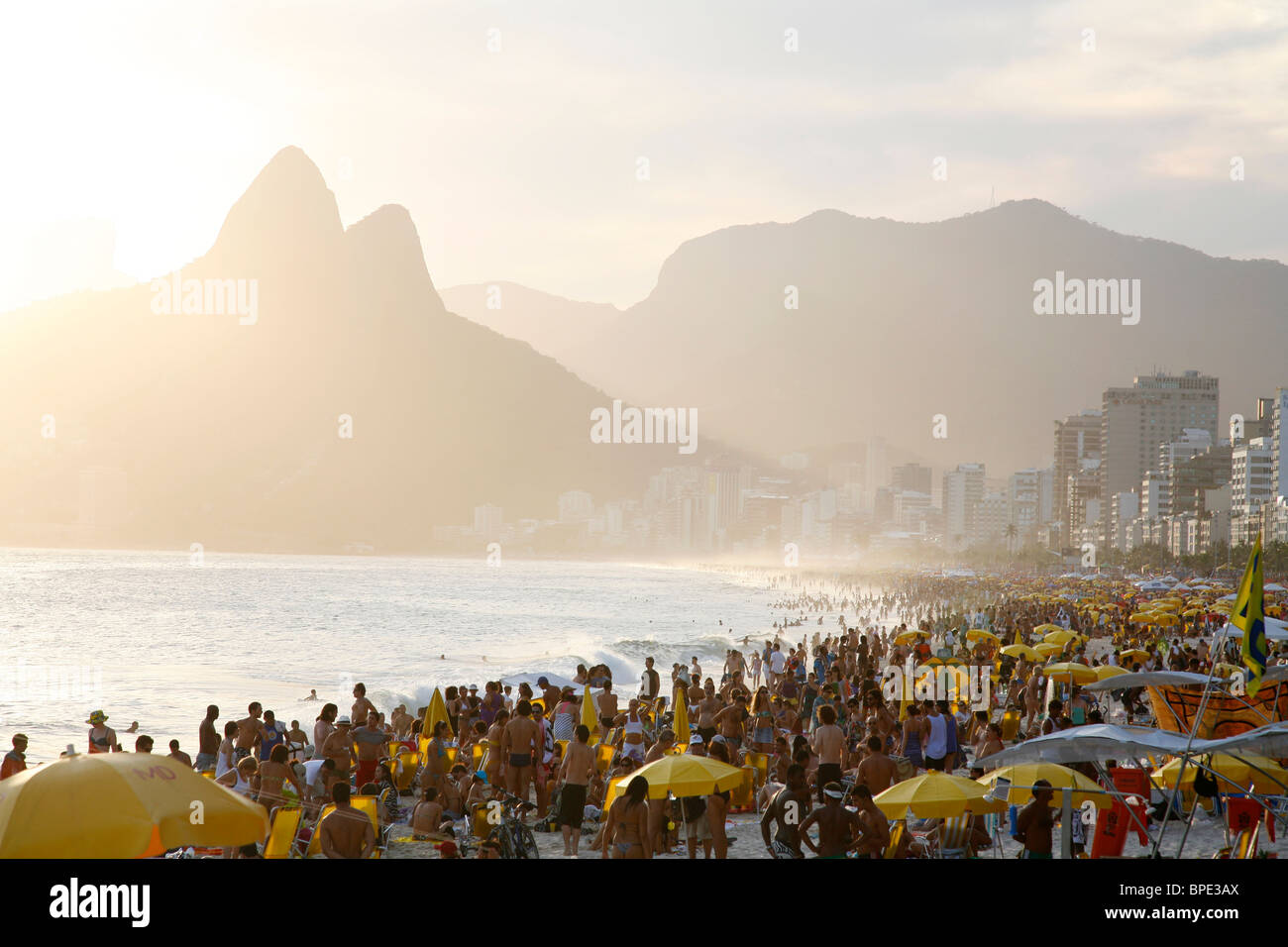 Strand von Ipanema, Rio De Janeiro, Brasilien. Stockfoto