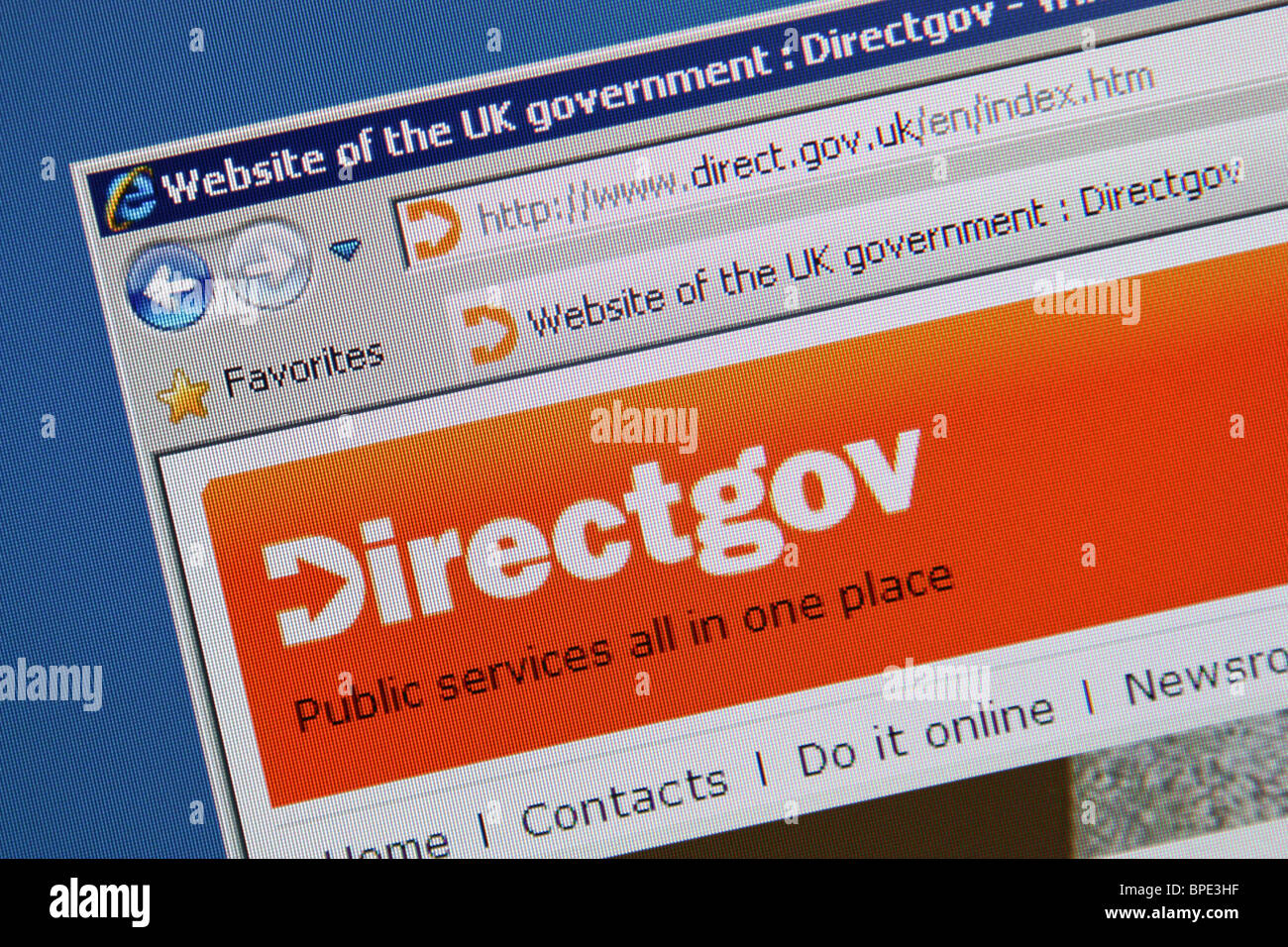 Directgov offizielle Website der britischen Regierung Stockfoto