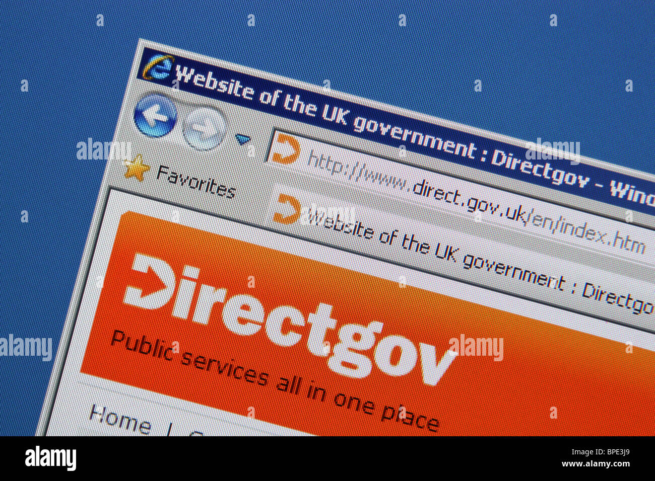 Directgov offizielle Website der britischen Regierung Stockfoto