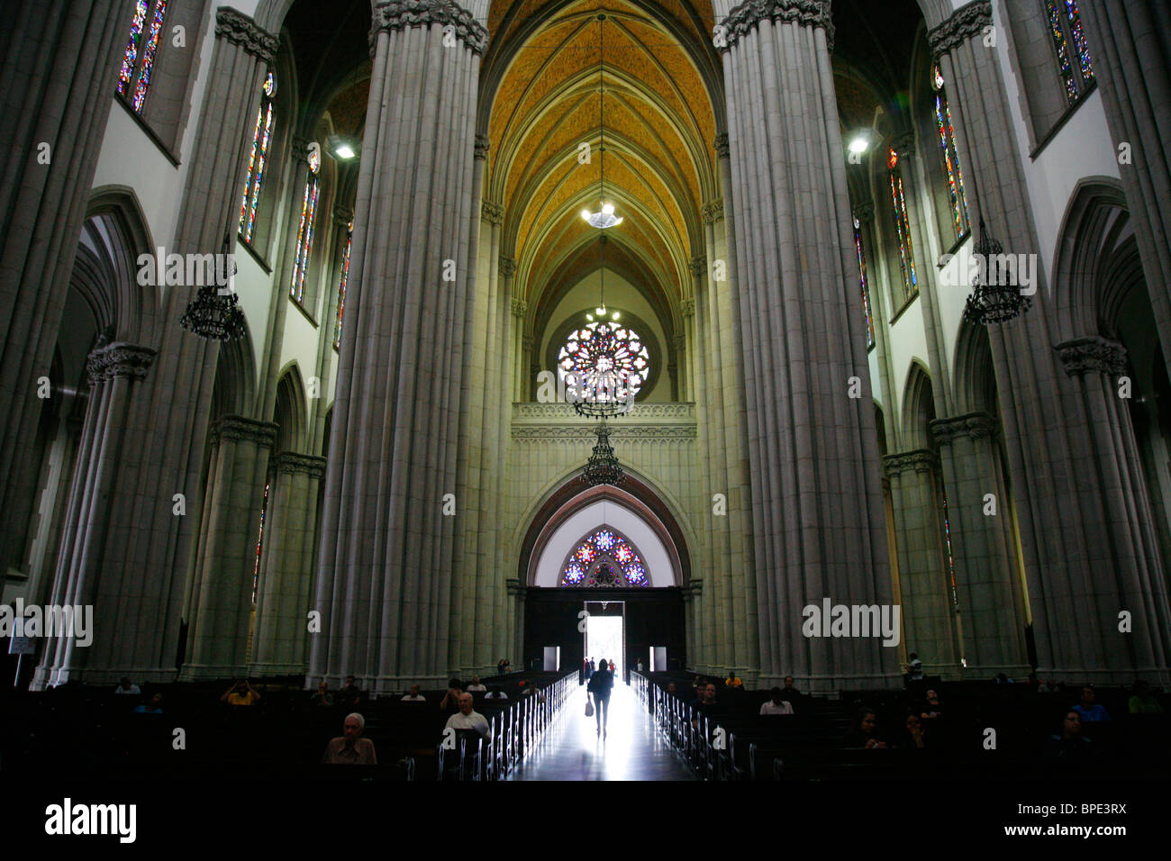 Catedral da Se, Sao Paulo, Brasilien. Stockfoto